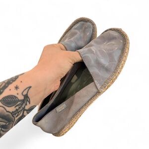 Coach Logo June Beachy Suede Espadrille Flats